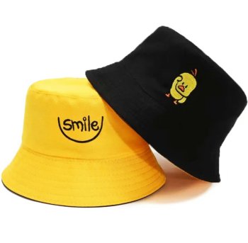 Reversible Bucket Hat Sun Protection, Yellow and Black