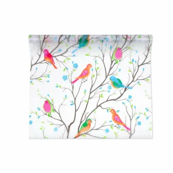 Static Cling Window Film with Bird Pattern 45x200 cm, Frosted