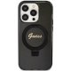 Guess Ring Stand Script Glitter MagSafe dėklas iPhone 15 Pro Max, juodas