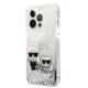 Karl Lagerfeld Liquid Glitter Karl & Choupette dėklas iPhone 13 Pro / 13, sidabrinis