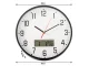 Wall clock large silent 30cm round pointer date temperature wood