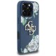 Guess dėklas iPhone 16 Pro Max telefonui Grained Roses Big 4G Logo, mėlynas