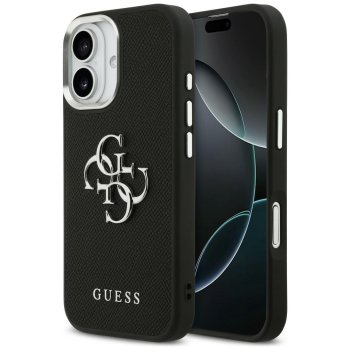 Guess Grained Big 4G Classic Logo dėklas iPhone 17, juodas