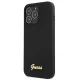 Guess Silicone Script Gold Logo Case for iPhone 13 Pro Max, Black