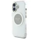 Guess IML Metal Colored Circle Classic Logo MagSafe dėklas telefonui iPhone 16, pilkas