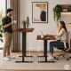 ModernHome elektrinis reguliuojamo aukščio stalas 140x60 cm, 72-118 cm, tamsus ąžuolas