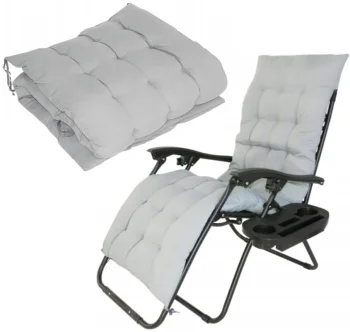 Garden Chaise Lounger Quilted Pillow Folding Chair Cushion, 160cm