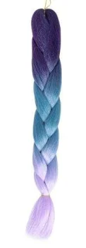 Sintetiniai ombre plaukai afro kasytėms Kanekalon, 60 cm, violetinė-mėlyna