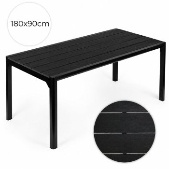 Sodo stalas Multigarden, 180x90 cm, 8 asmenims, juodas