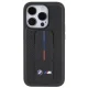 BMW Grip Stand Smooth & Perforated dėklas iPhone 15 Pro su stovu, juodas