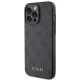 Apple iPhone 15 Pro dėklas Guess 4G Metal Gold Logo, pilkas