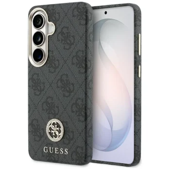 Guess 4G Rhinestone Round Logo MagSafe Case for Samsung Galaxy S26, Black
