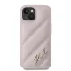 Karl Lagerfeld dėklas iPhone 14 / 15 / 13 Diagonal Quilted Script, rožinis