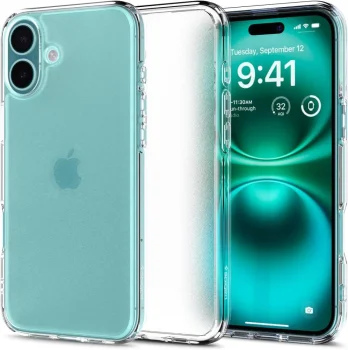 Spigen Ultra Hybrid dėklas, skirtas iPhone 16, skaidrus
