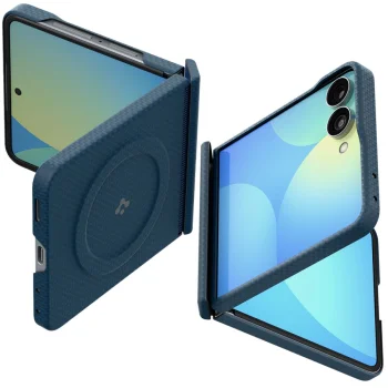 Dėklas Spigen AirSkin Aramid MagFit skirtas Samsung Galaxy Z Flip 8, Navy Blue
