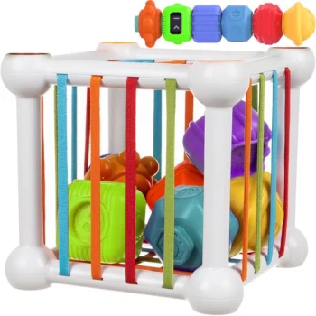 Kruzzel 00020377 Sensory Cube for Kids, Multicolor