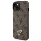 Guess Crossbody 4G Metal Logo dėklas su dirželiu iPhone 15, rudas