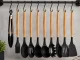 Silicone Kitchen Utensils and Knife Set with Stand, 19 Pieces, Black