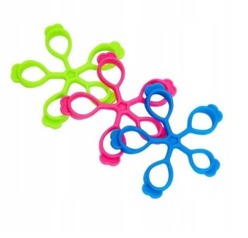 4Fizjo 406 Finger and Hand Resistance Band Set, 3 pcs, Pink/Green/Blue