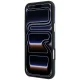 Guess Grained Round Strass Logo MagSafe dėklas telefonui iPhone 18 Pro Max / 17 Pro Max, juodas