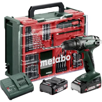 Metabo BS 18 Set cordless drill driver, 2 × 2 Ah batteries