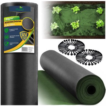 Plonos agroplėvelė nuo piktžolių 1.6x100m 90gsm su 100 smeigtukų, juoda/žalia