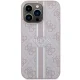 Guess iPhone 13 Pro Max dėklas 4G Printed Stripes MagSafe, rožinis