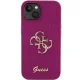 Guess Glitter Script Big 4G dėklas, skirtas iPhone 15, violetinis