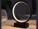 LED žiedinė stalinė ir naktinė lempa su ryškumo reguliavimu, 23.5cm, juoda