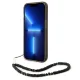 Guess Translucent Pearl Strap dėklas iPhone 14 Pro Max telefonui, juodas