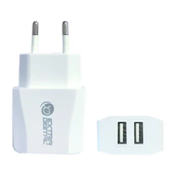 Extra Digital 2x USB tinklo įkroviklis 2.1A, baltas