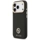 Guess Grained Strass Logo MagSafe dėklas iPhone 17 Pro telefonui, juodas
