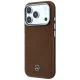 Mercedes Leather Semi Wrap Wood Effect MagSafe dėklas iPhone 17 Pro Max, rudas