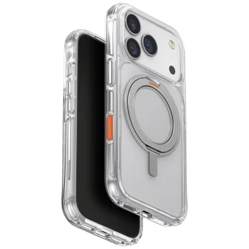 Dėklas Uniq Swivix 360 Rotating Kickstand skirtas iPhone 17 Pro, skaidrus