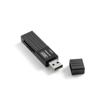 XO DK05A dvigubas USB 2.0 SD ir MicroSD kortelių skaitytuvas, juodas