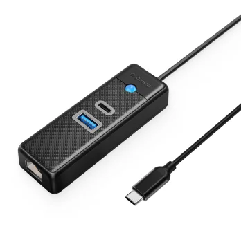 USB-C šotuvas Orico PWCUR-C3 su RJ45 ir USB 3.0 ports, 1 m, juodas