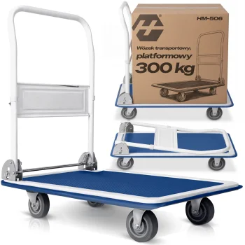 Humberg HM-506 Folding Platform Cart, White/Blue