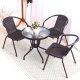 Multigarden sodo stalas su grūdintu stiklu, 60 cm, juodas