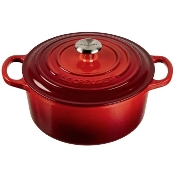 Ketaus troškintuvas Le Creuset Signature apvalus 22 cm 3.3 l, Cerise