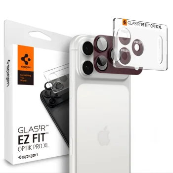 Kameros apsauginis stiklas Spigen Optik Pro XL Glas.tR EZ Fit iPhone 18 Pro Max, Dark Cherry