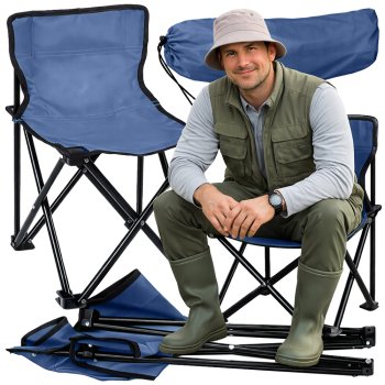 Folding Fishing and Camping Chair with Carrying Bag, Blue