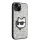 Karl Lagerfeld dėklas iPhone 14 telefonui Glitter Choupette, sidabrinis