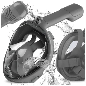 Bakalu Full Face Snorkeling Mask L/XL with GoPro Mount, Grey