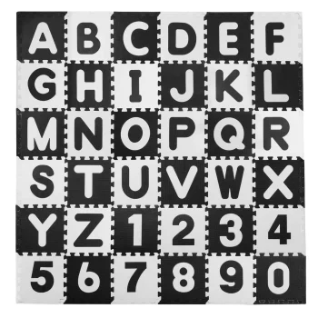 Large Foam Mat _ Puzzle _ BlackWhite Letters _ 36 pcs. Ricokids