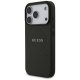 Guess Grained Ring MagSafe dėklas iPhone 17 Pro - juodas