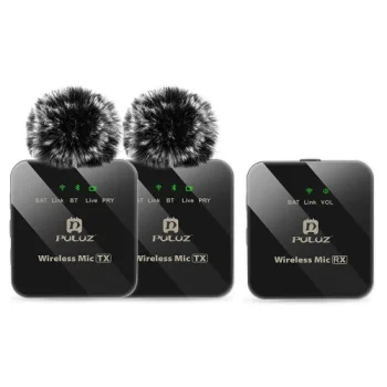 Belaidis dvigubas prisegamas mikrofonas, OTG USB Type-C ir Lightning