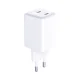 Sieninis įkroviklis 3mk Hyper Charger 45W 2x USB-C GaN, baltas