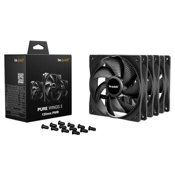 Be Quiet! Pure Wings 3 120mm PWM korpuso ventiliatoriai (3 vnt.), juodi