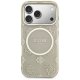 Guess IML Peony Dot MagSafe dėklas iPhone 17 Pro telefonui, smėlio spalvos