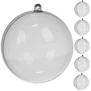 Ruhhy 10cm Transparent Fillable Christmas Baubles, 5 pcs